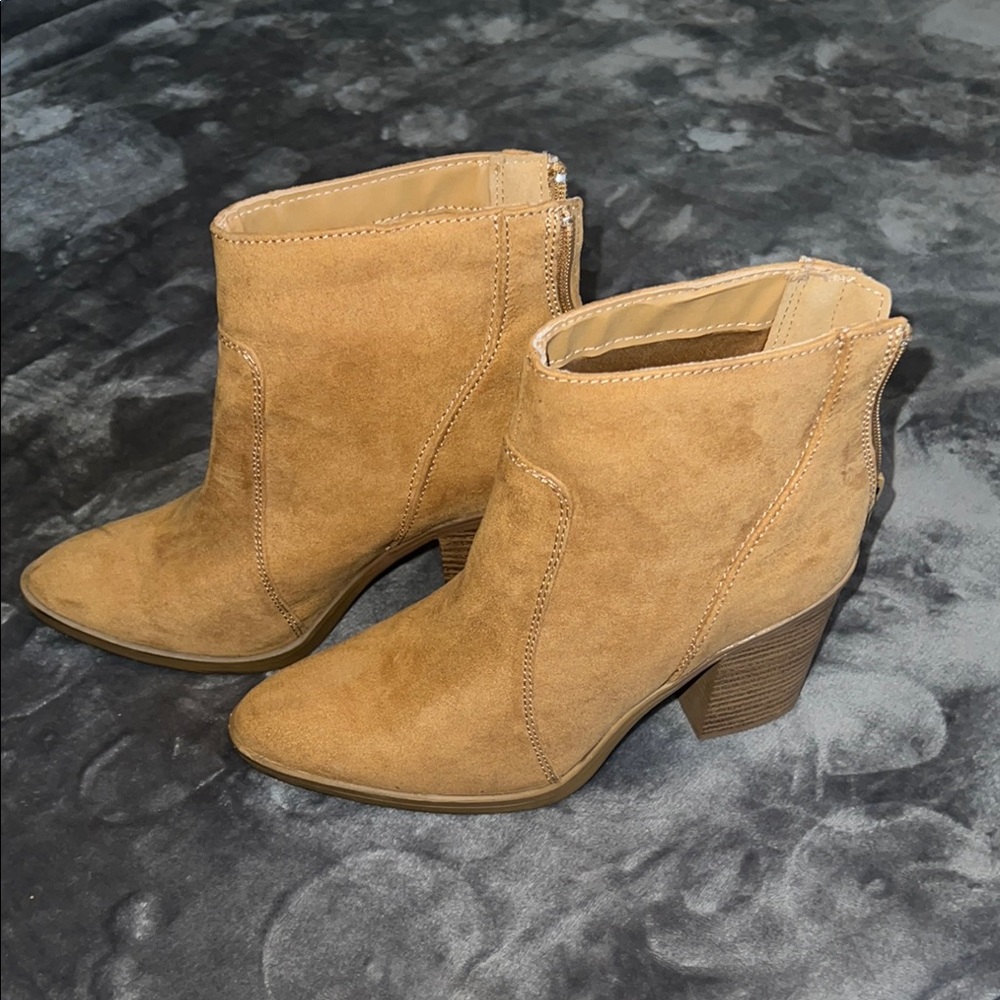 Qupid Tan Suede Ankle Boots